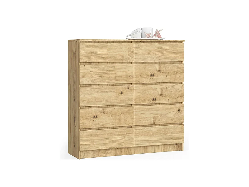 Kommode AKORD K120 Eiche Artisan 120 cm 10 Schubladen B120 x H121 x T40 cm