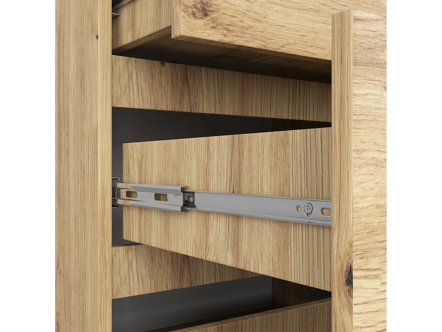 Commode AKORD K120 Chêne Artisan 120 cm 10 tiroirs façade Chêne Artisan 120x40x121 cm