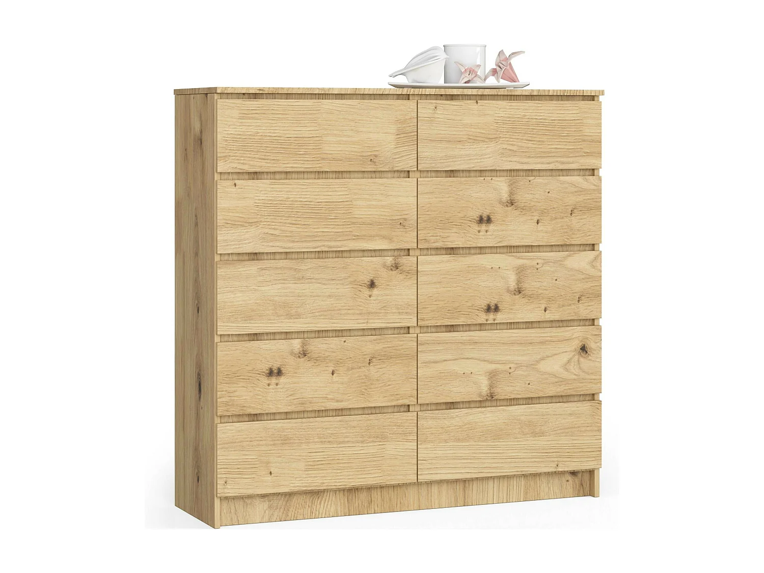 Komoda AKORD K120 Dąb Artisan 120 cm 10 szuflad kolor Dąb Artisan mat 120x40x121 cm