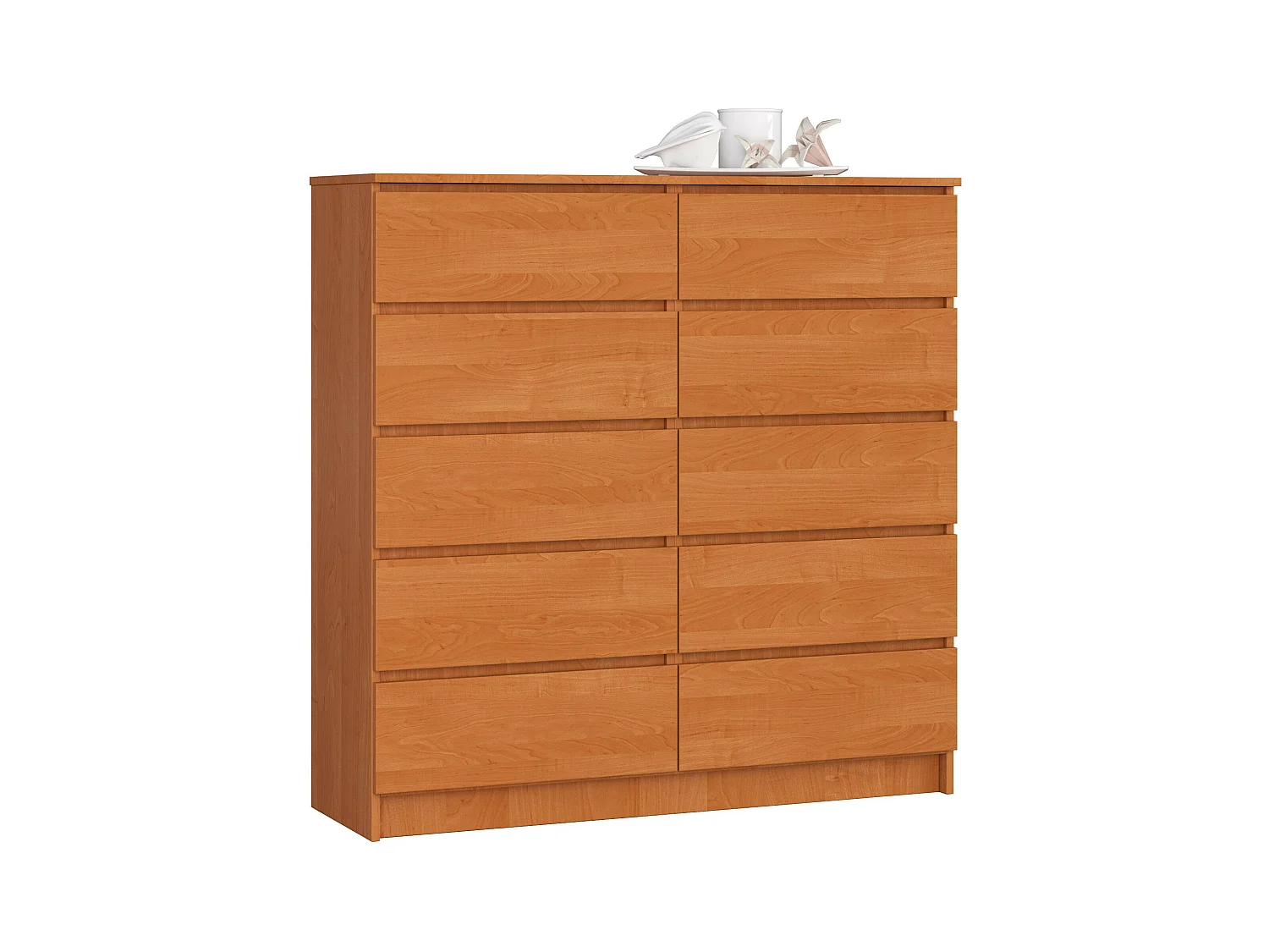 Commode AKORD K120 Aulne 120 cm 10 tiroirs façade Aulne 120x40x121 cm