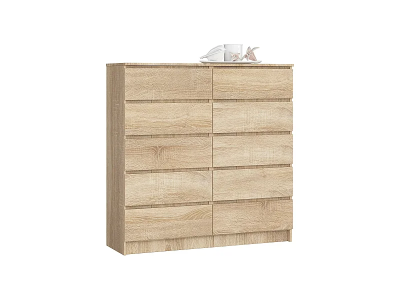 Kommode AKORD K120 Sonoma-Eiche 120 cm 10 Schubladen B120 x H121 x T40 cm
