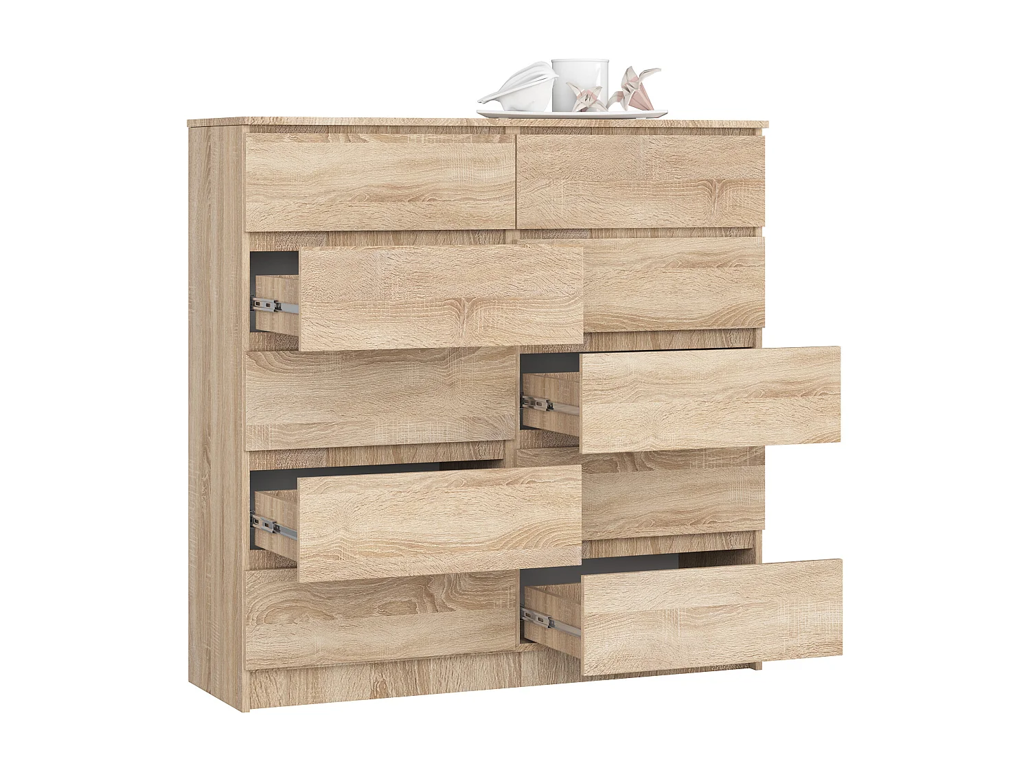 Ladekast Stijlvol Dąb Sonoma - 10 Ladesysteemmeubel, 120x121x40cm - Zelfmontage