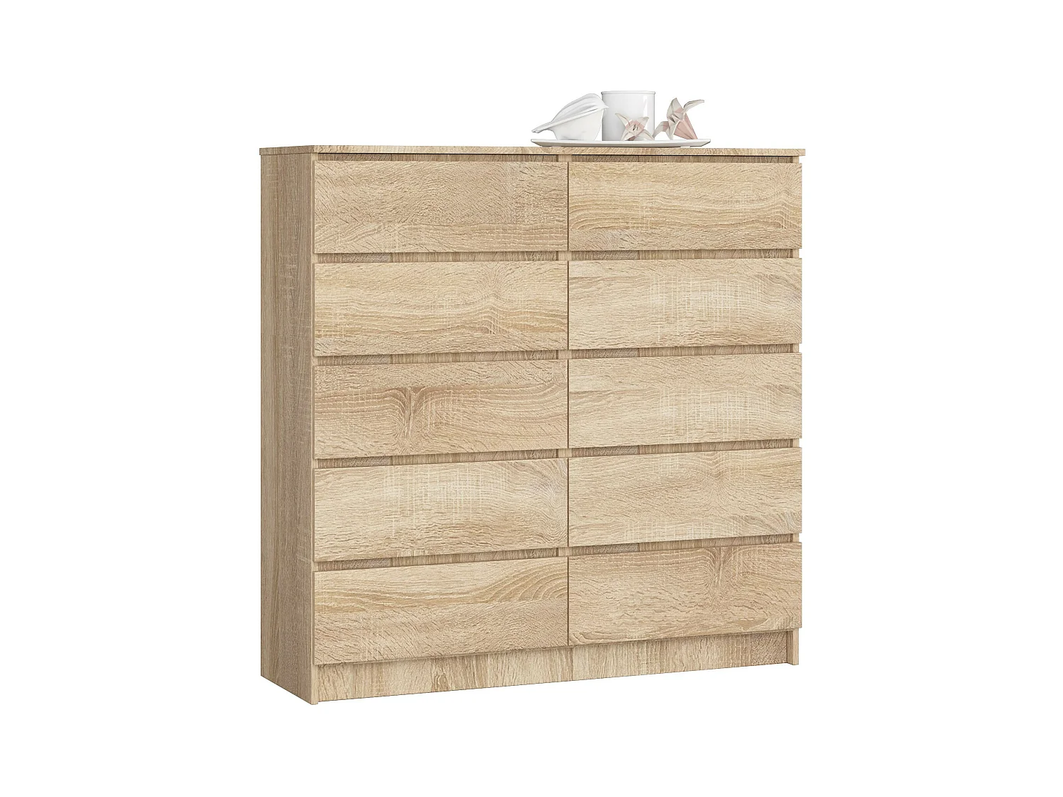 Cómoda AKORD K120 Roble Sonoma 120 cm 10 cajones frente en color Roble Sonoma mate 120x40x121 cm