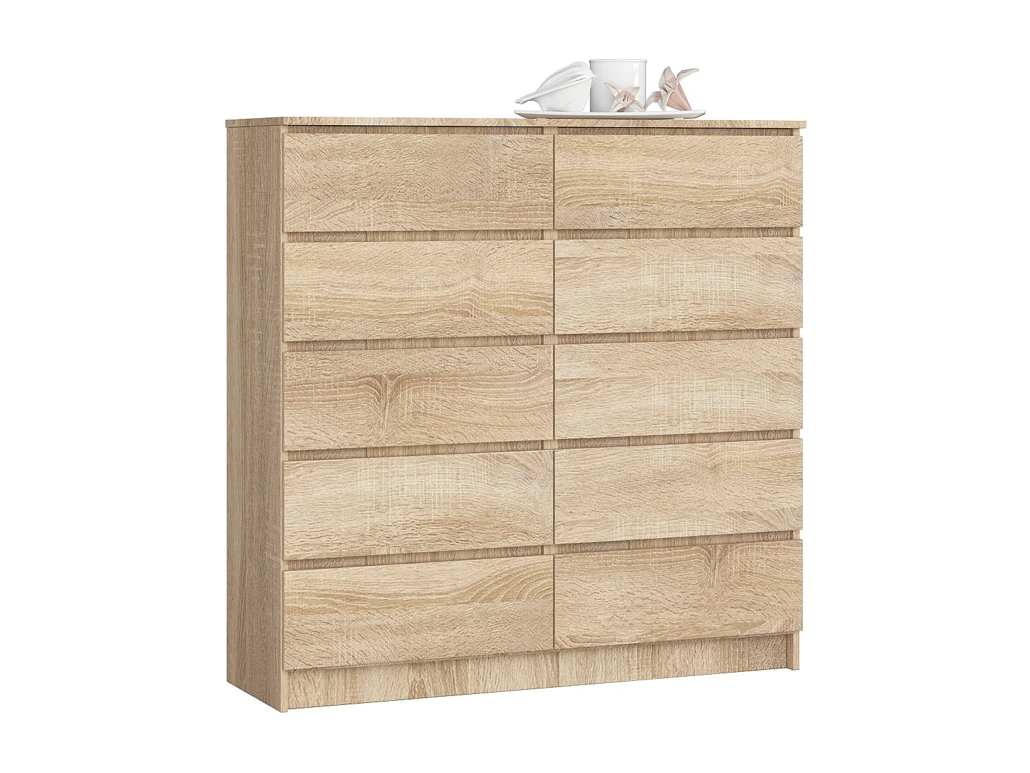 Commode AKORD K120 Chêne Sonoma 120 cm 10 tiroirs façade Chêne Sonoma 120x40x121 cm