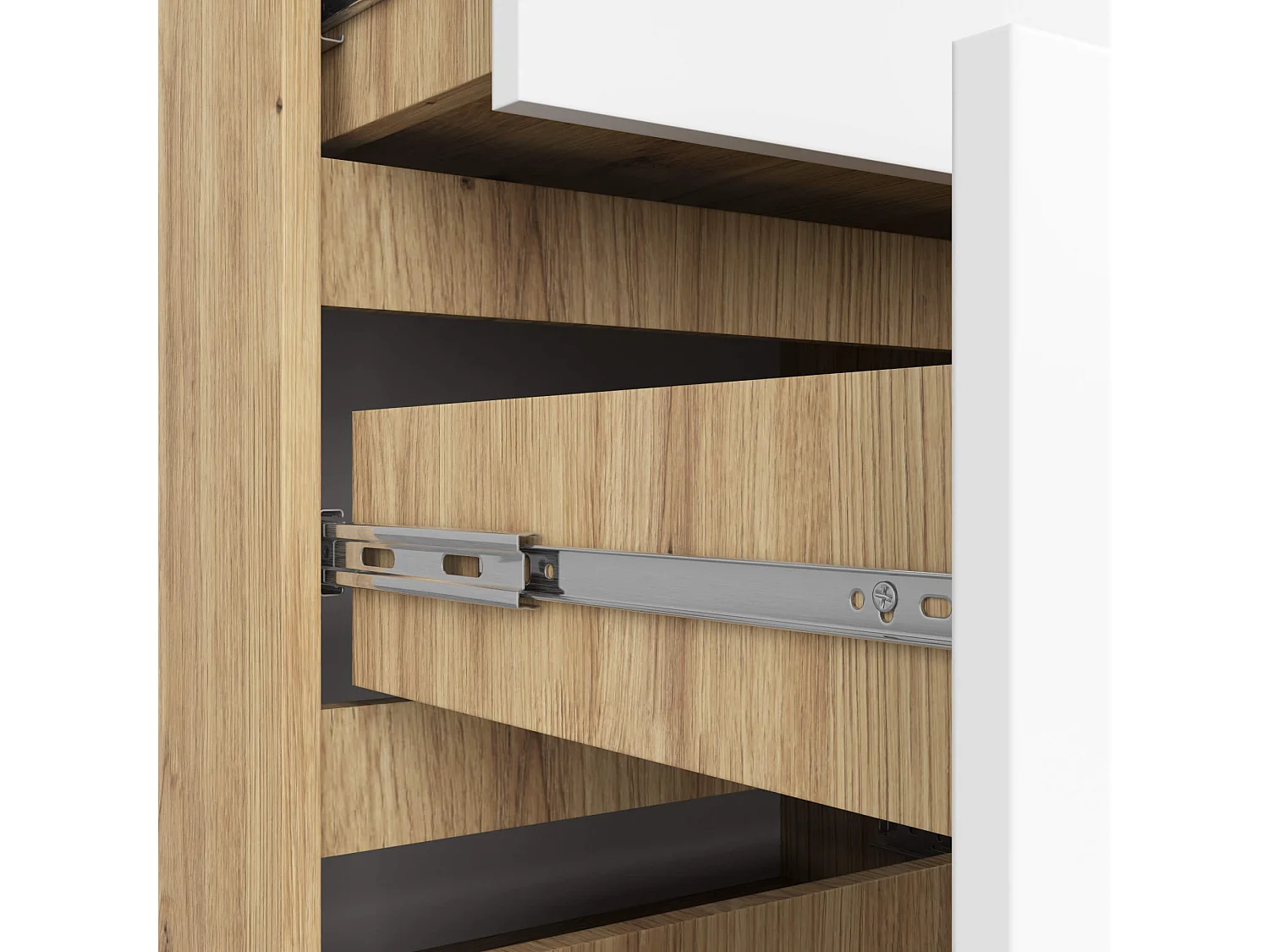 Artisan Eiken & Wit Mat Ladekast - 10 Lades, 120cm