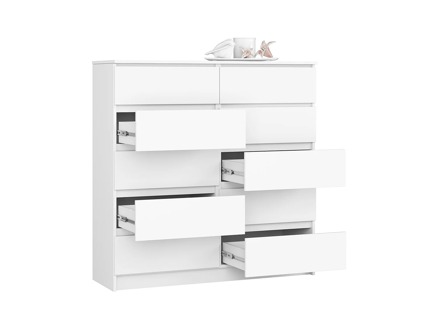 Kommode AKORD K120 Weiß 120 cm 10 Schubladen B120 x H121 x T40 cm