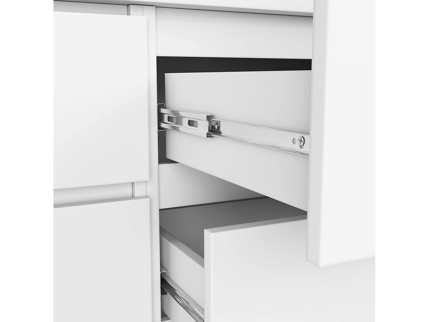 Cómoda AKORD K120 Blanco 120 cm 10 cajones frente en color Blanco 120x40x121 cm