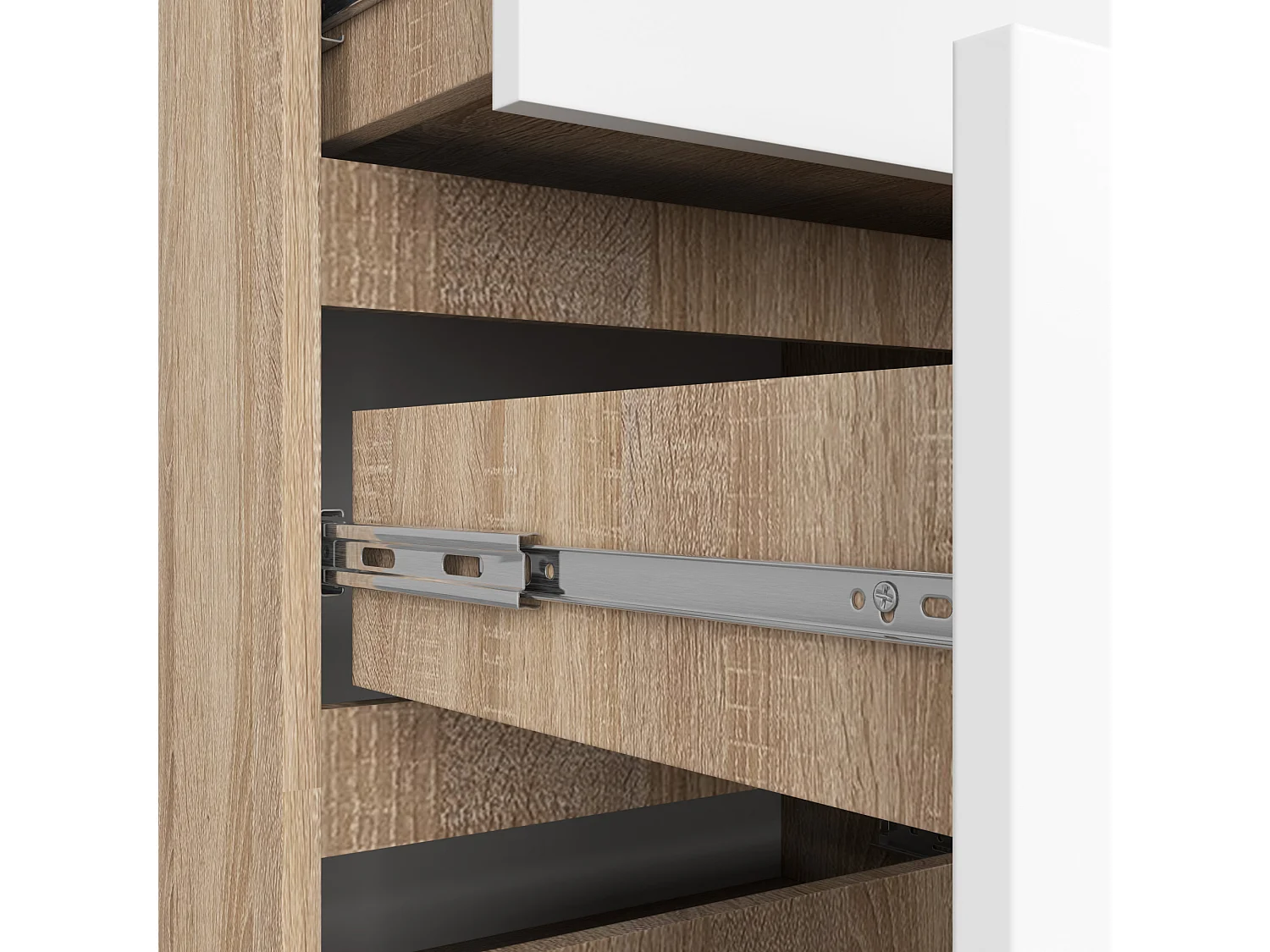 KOMMODE K120 10 LADE DUBBEL BLANCO EIKEN MAT