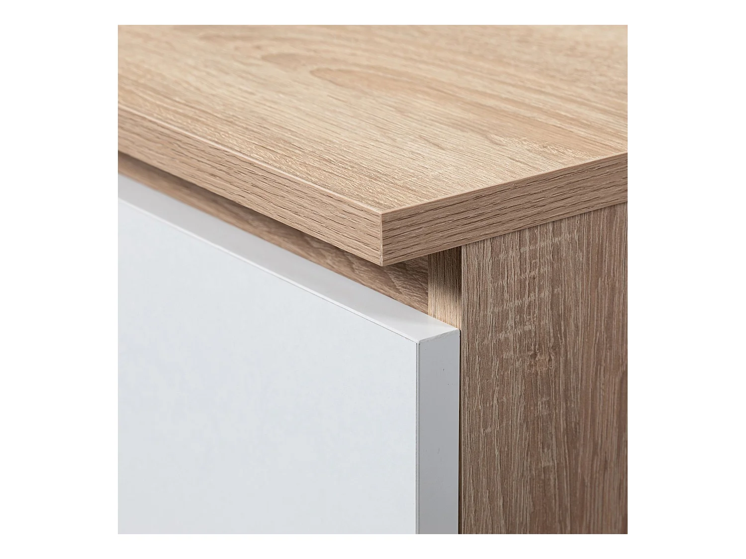 Staande Ladekast K60 met 6 Lade Dąb Sonoma/Wit - Mat Korpus en Fronten - Zelfmontage - 130x60x40 cm - Blokkering van Lades - Płyta Laminowana - ABS Randen