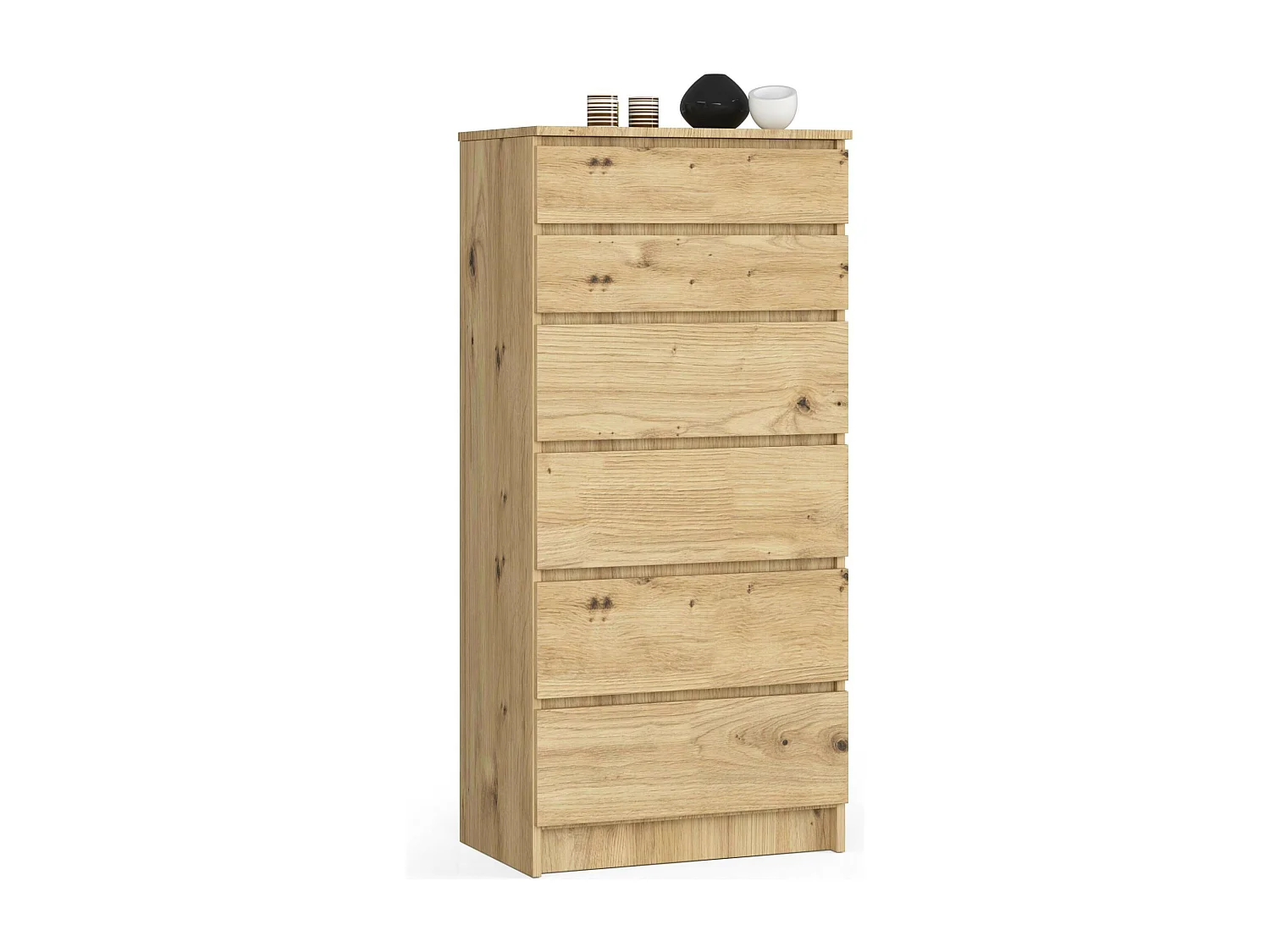 Kommode AKORD K60 Eiche Artisan 60 cm 6 Schubladen B60 x H130 x T40 cm