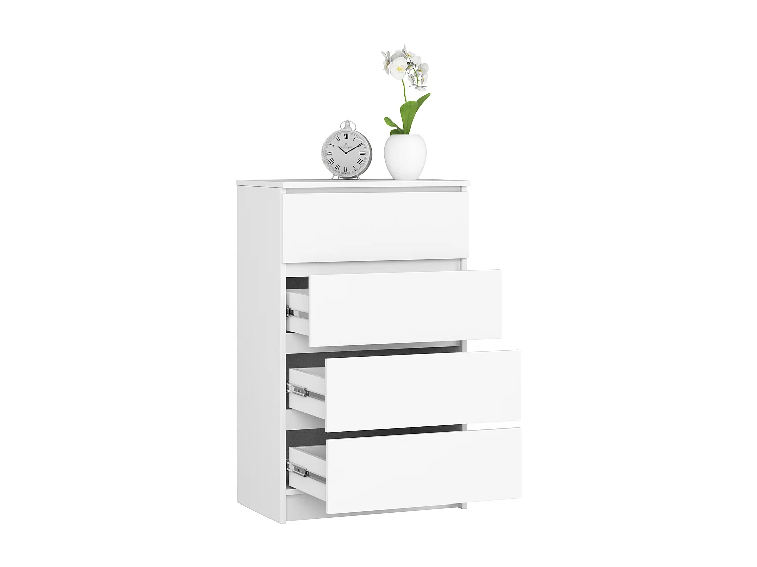 Komoda AKORD K60 Biała 60 cm 4 szuflady kolor Biały mat 60x40x99 cm