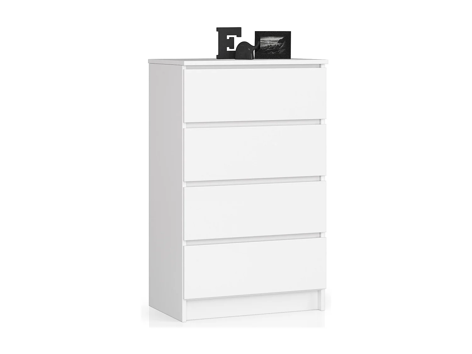 Commode AKORD K60 Blanche 60 cm 4 tiroirs façade Blanche 60x40x99 cm
