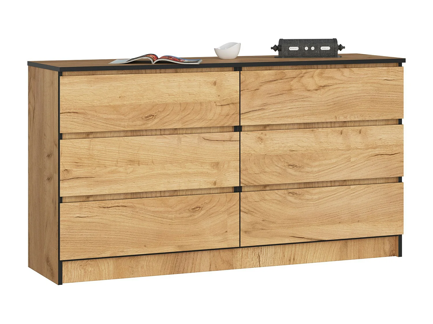 Ladekast K140 met 6 Lades / AKORD Furniture Factory / Craft Eik / 138 x 77 x 40 cm