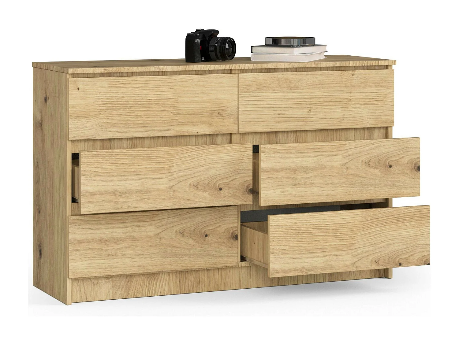 KOMODA K120 6 LADES DUB ARTISAN - Stijlvolle, Stabiele Dressoir met Mat Afwerking en Zelfmontage Optie - Ideaal voor Moderne Interieurs