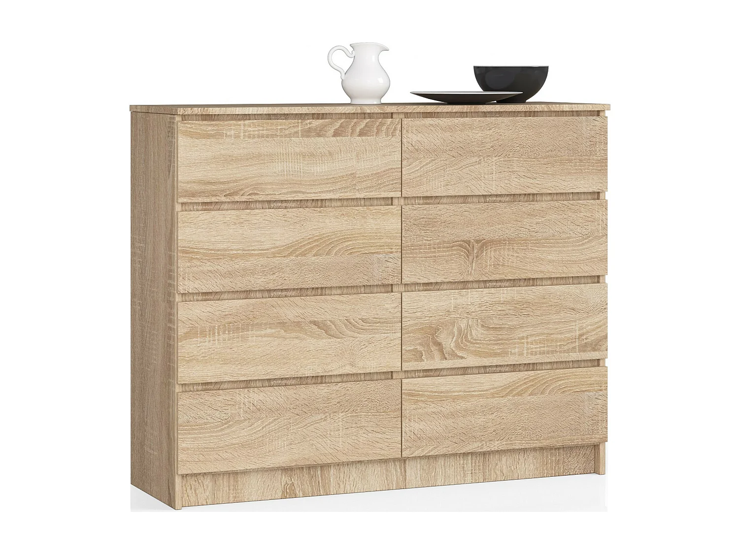 Kommode AKORD K140 Sonoma-Eiche 138 cm 8 Schubladen B138 x H99 x T40 cm