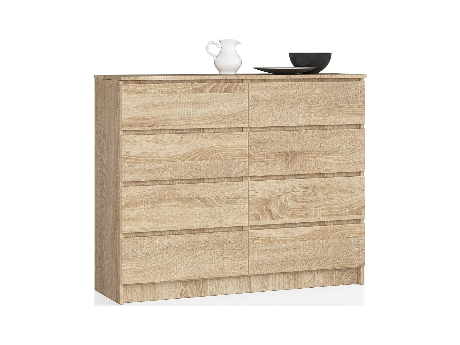 Commode AKORD K140 Chêne Sonoma 138 cm 8 tiroirs façade Chêne Sonoma 138x40x99 cm