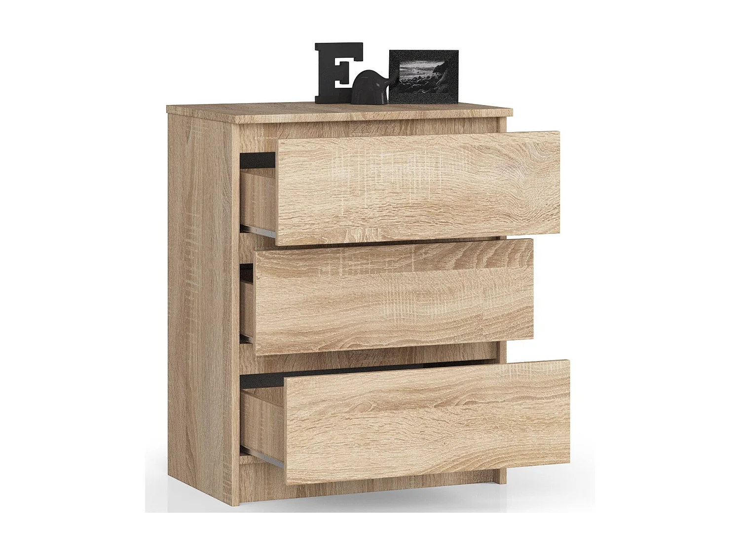 Commode AKORD K60 Chêne Sonoma 60 cm 3 tiroirs façade Chêne Sonoma 60x40x77 cm