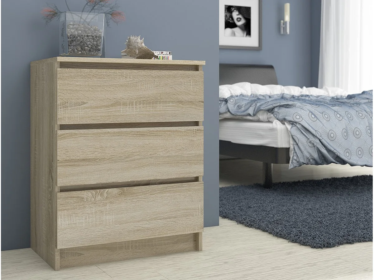 Commode AKORD K60 Chêne Sonoma 60 cm 3 tiroirs façade Chêne Sonoma 60x40x77 cm