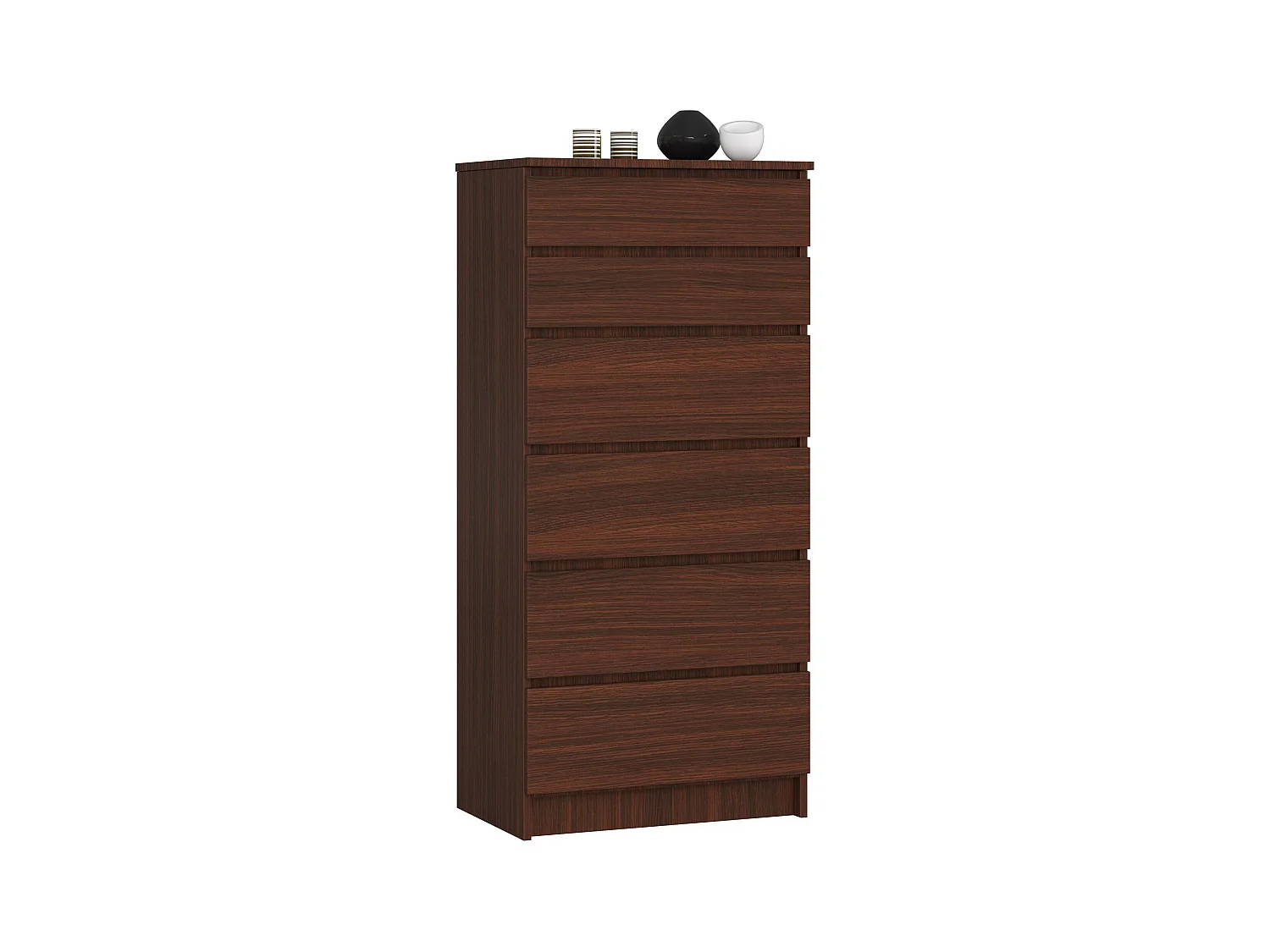 Commode AKORD K60 Wengé 60 cm 6 tiroirs façade Wengé 60x40x130 cm