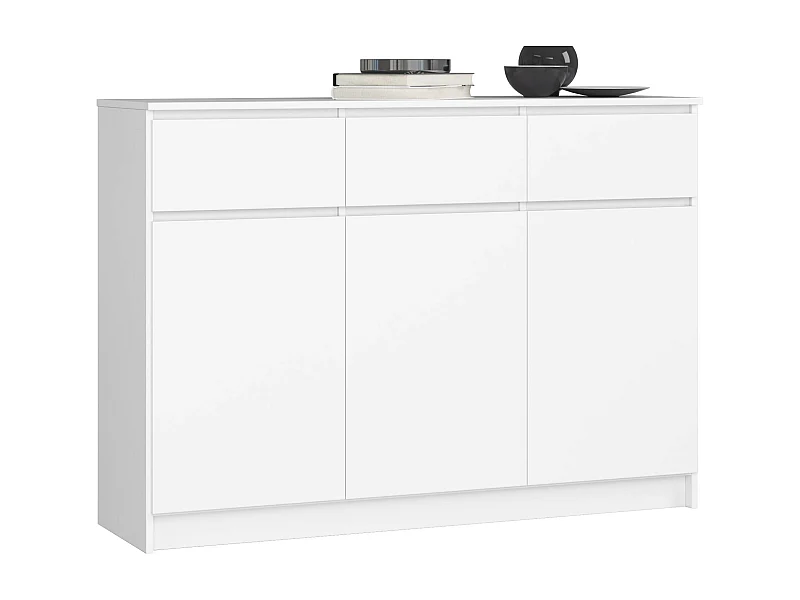 Cassettiera AKORD K140 Bianca 138 cm 3 ante 3 cassetti 138x40x99 cm