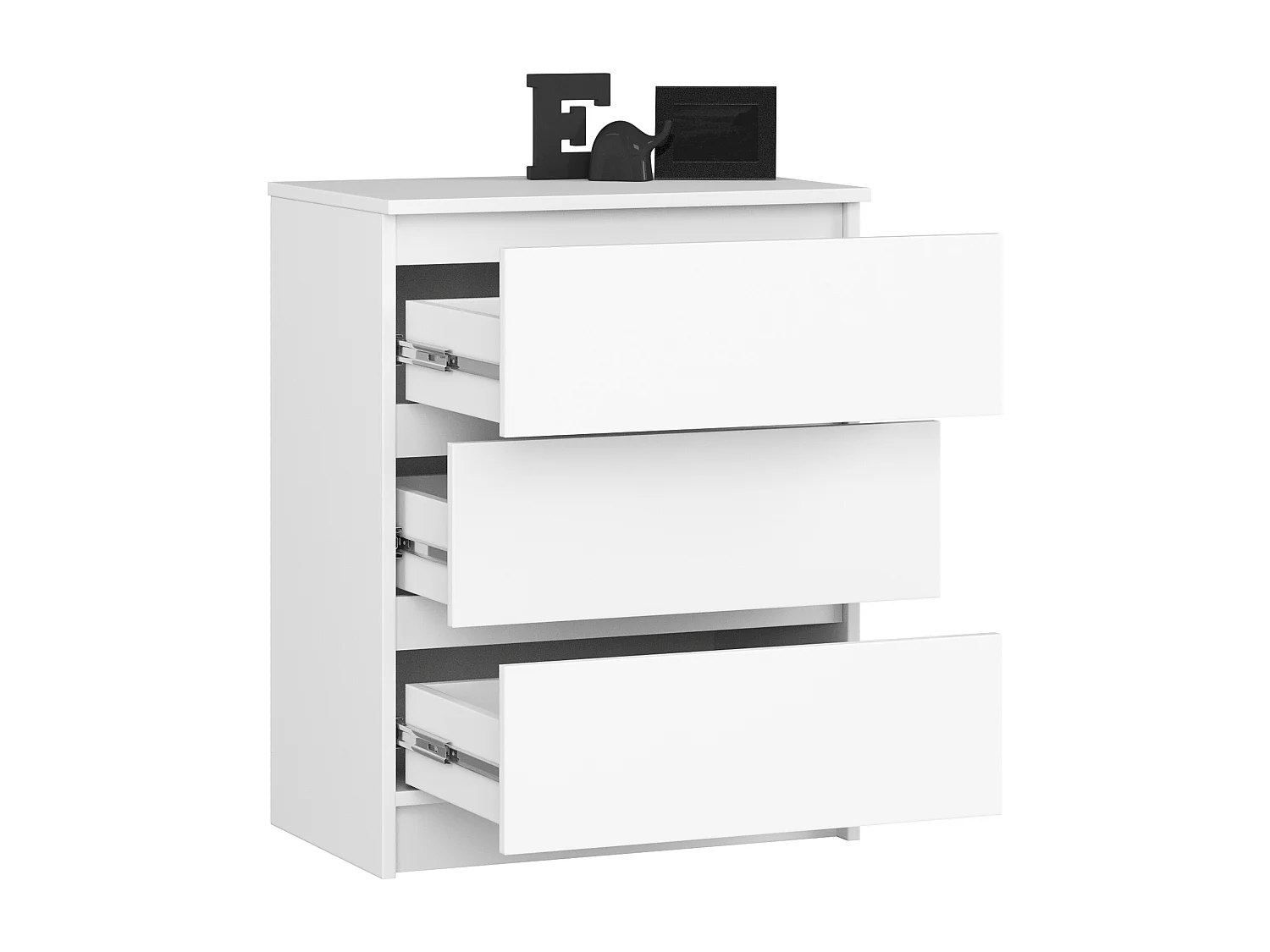 Commode AKORD K60 Blanche 60 cm 3 tiroirs façade Blanche 60x40x77 cm