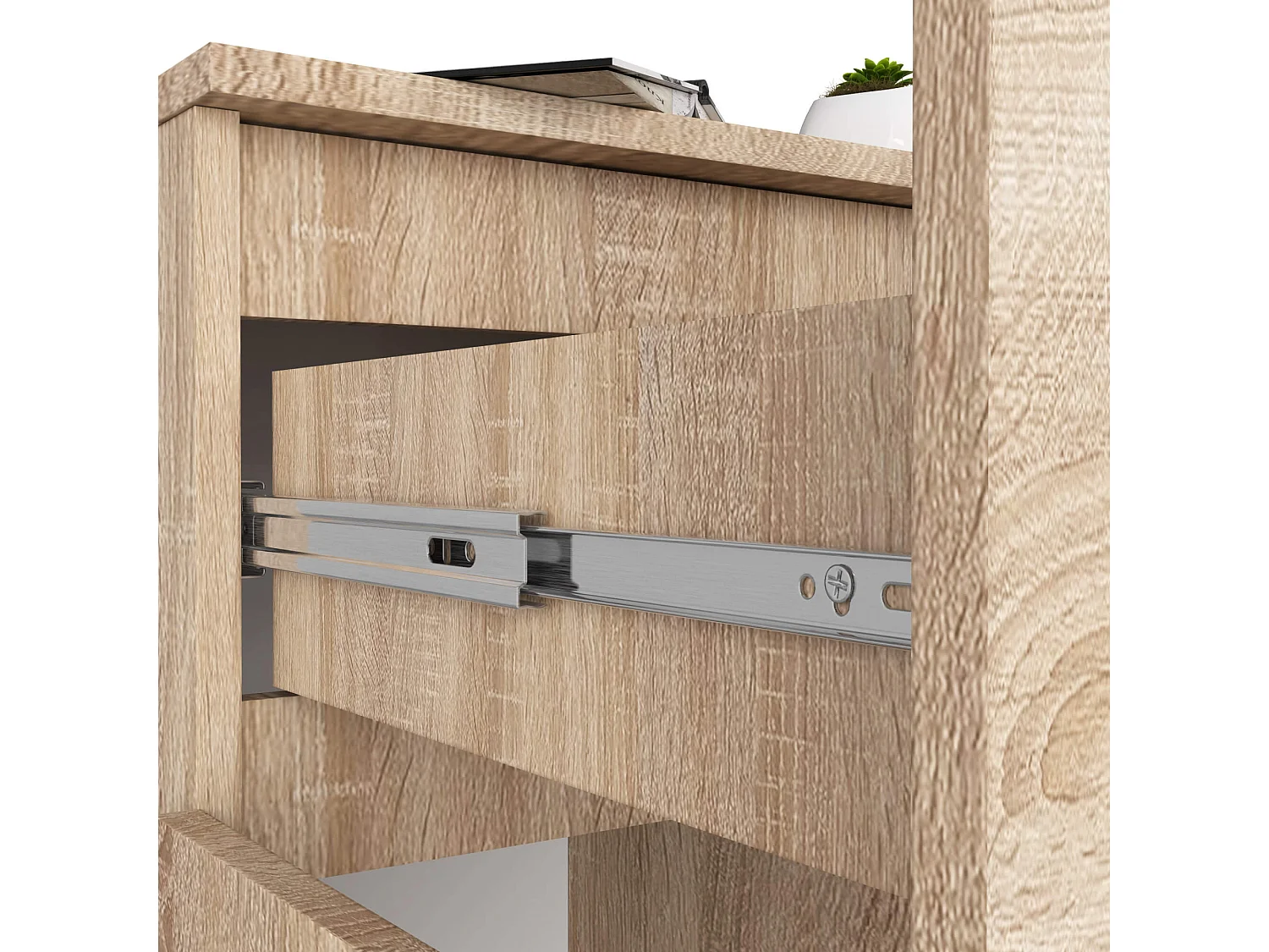 Komoda AKORD K80 Dąb Sonoma 80 cm 2 drzwi 1 szuflada kolor Dąb Sonoma mat 4 półki 80x40x99 cm