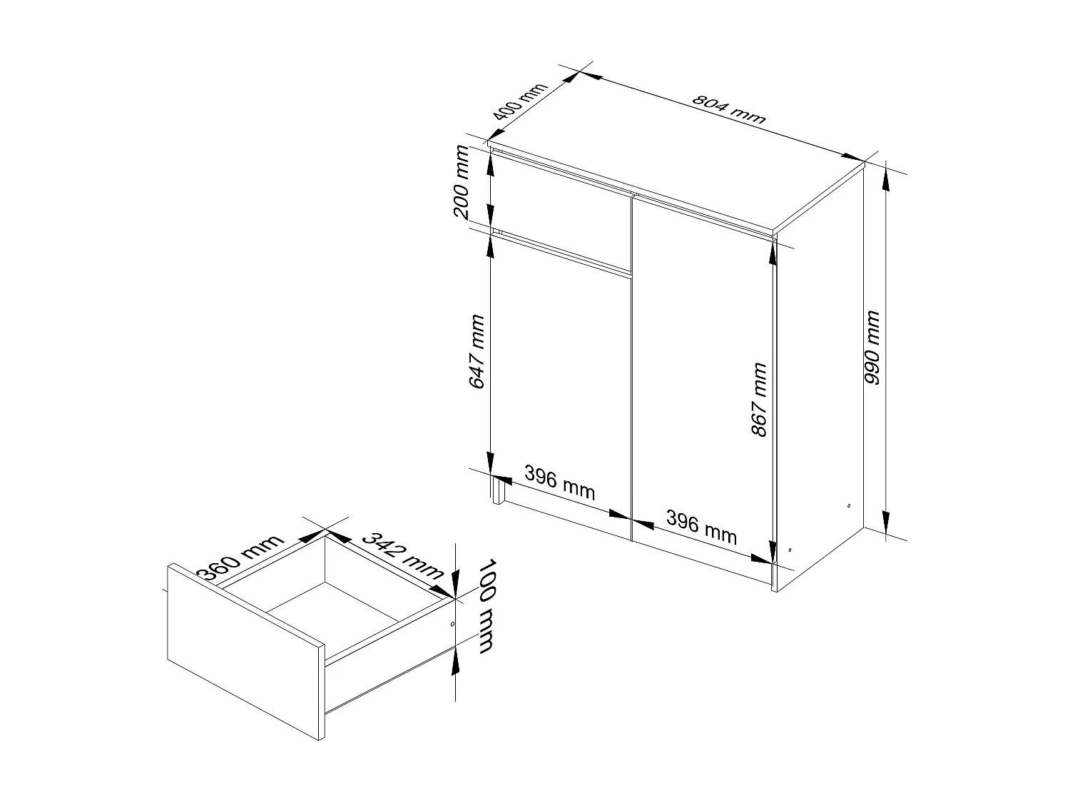 Kommode AKORD K80 Sonoma-Eiche 80 cm 2 Türen Schublade 4 Ebenen B80 x H99 x T40 cm