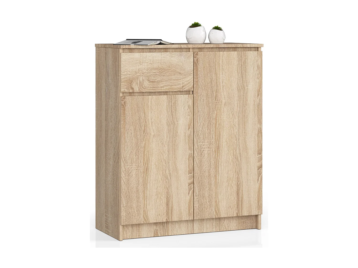 Cassettiera AKORD K80 Cassettiera Sonoma Quercia 80 cm 2 ante 1 cassetto 80x40x99 cm