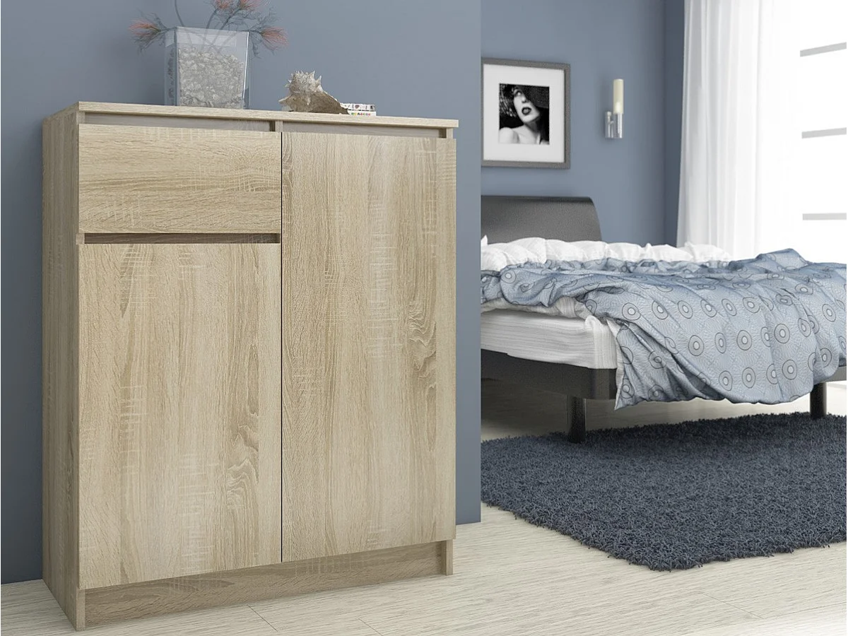 Cassettiera AKORD K80 Cassettiera Sonoma Quercia 80 cm 2 ante 1 cassetto 80x40x99 cm