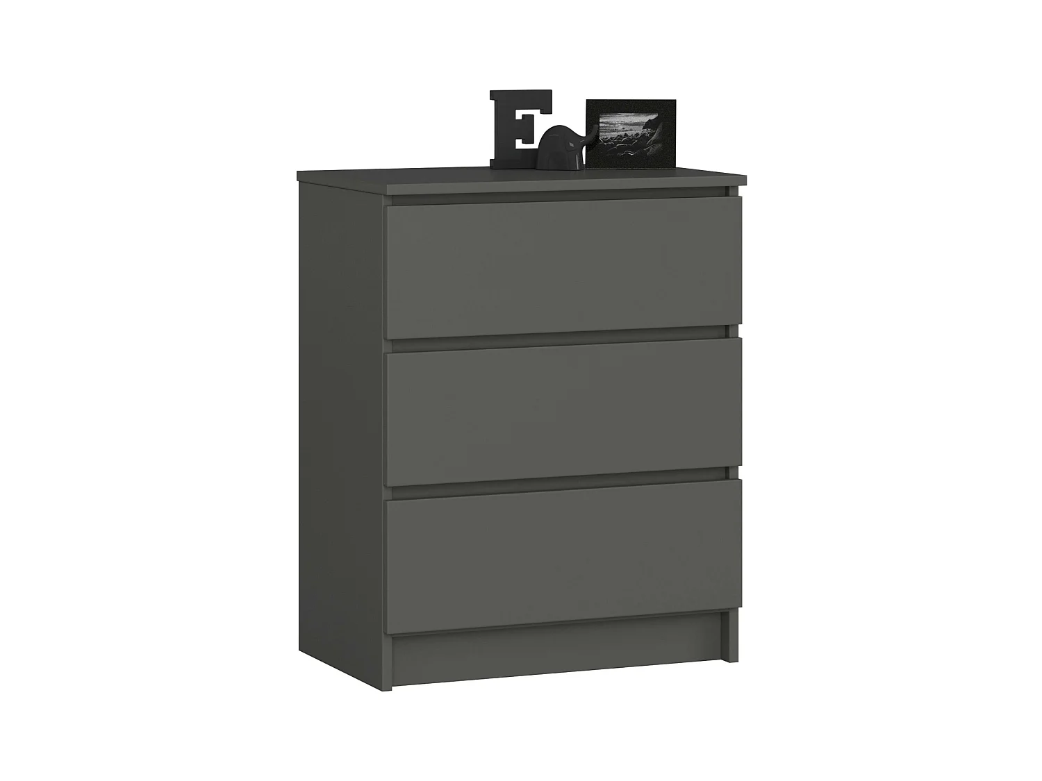 Commode AKORD K60 Gris Graphite 60 cm 3 tiroirs façade Gris Graphite 60x40x77 cm