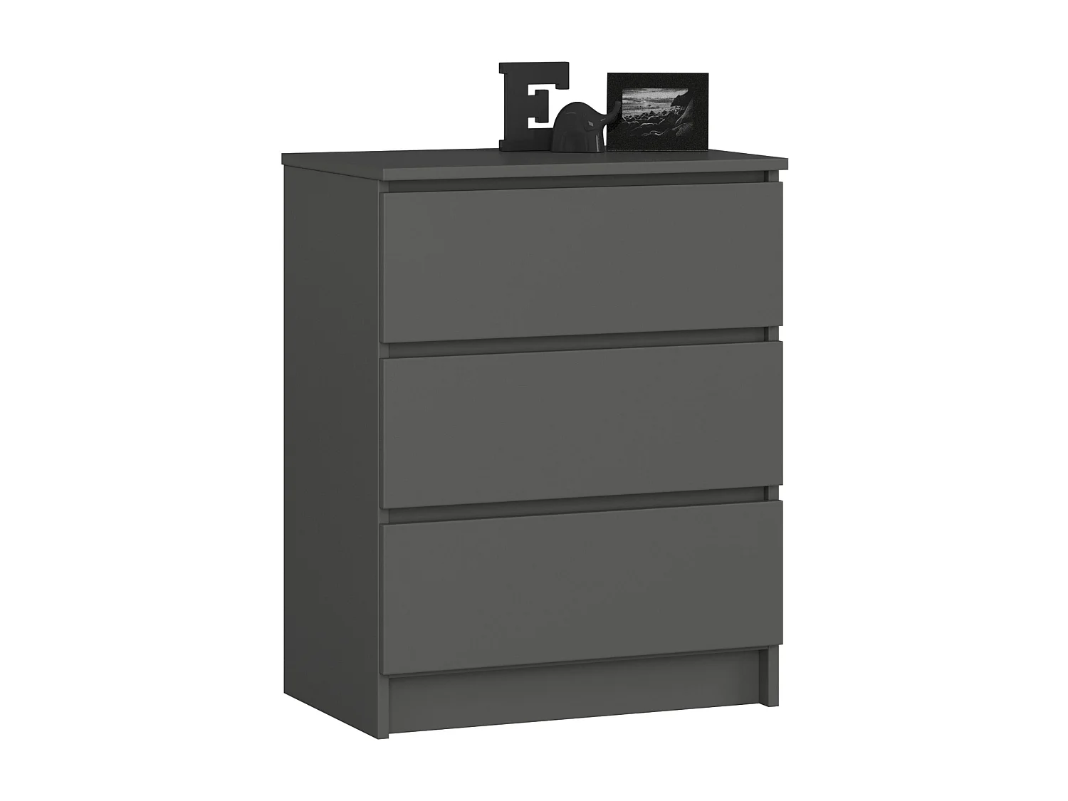 Commode AKORD K60 Gris Graphite 60 cm 3 tiroirs façade Gris Graphite 60x40x77 cm