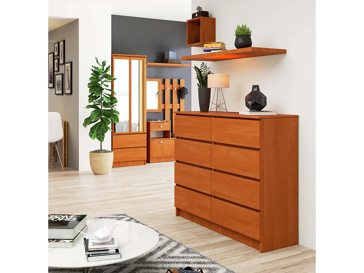 Cassettiera AKORD K120 Ontano 120 cm 8 cassetti 120x40x99 cm