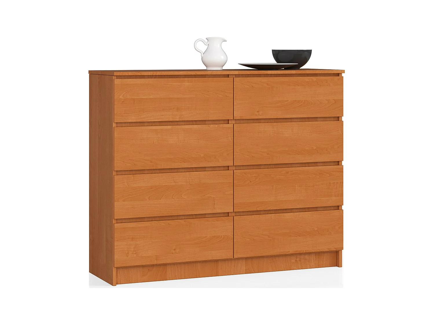 Commode AKORD K120 Aulne 120 cm 8 tiroirs façade Aulne 120x40x99 cm