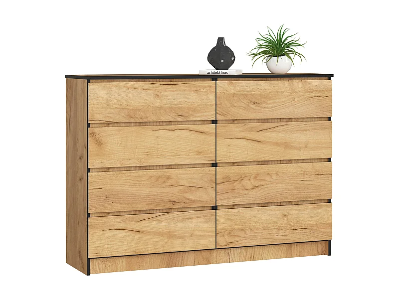 Cassettiera AKORD K140 Quercia Craft 138 cm 8 cassetti 138x40x99 cm
