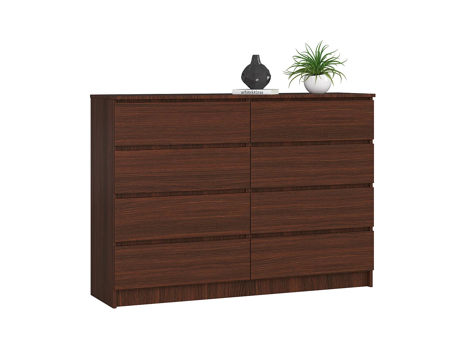 Commode AKORD K140 Wengé 138 cm 8 tiroirs façade Wengé 138x40x99 cm