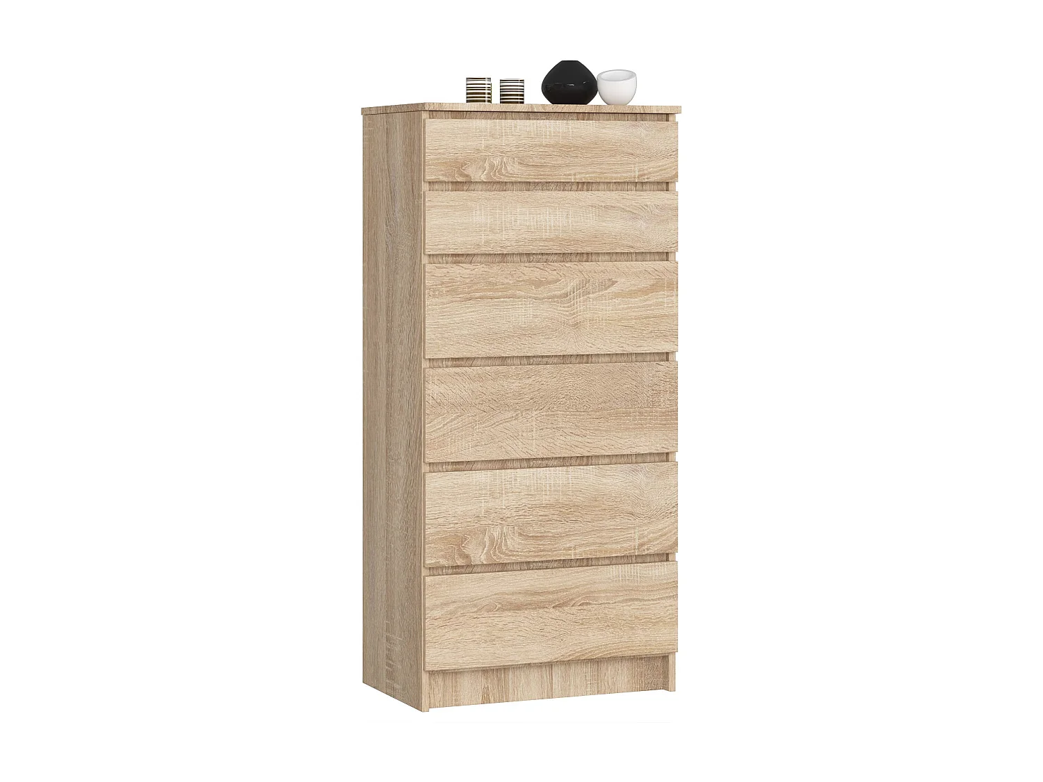 Commode AKORD K60 Chêne Sonoma 60 cm 6 tiroirs façade Chêne Sonoma 60x40x130 cm