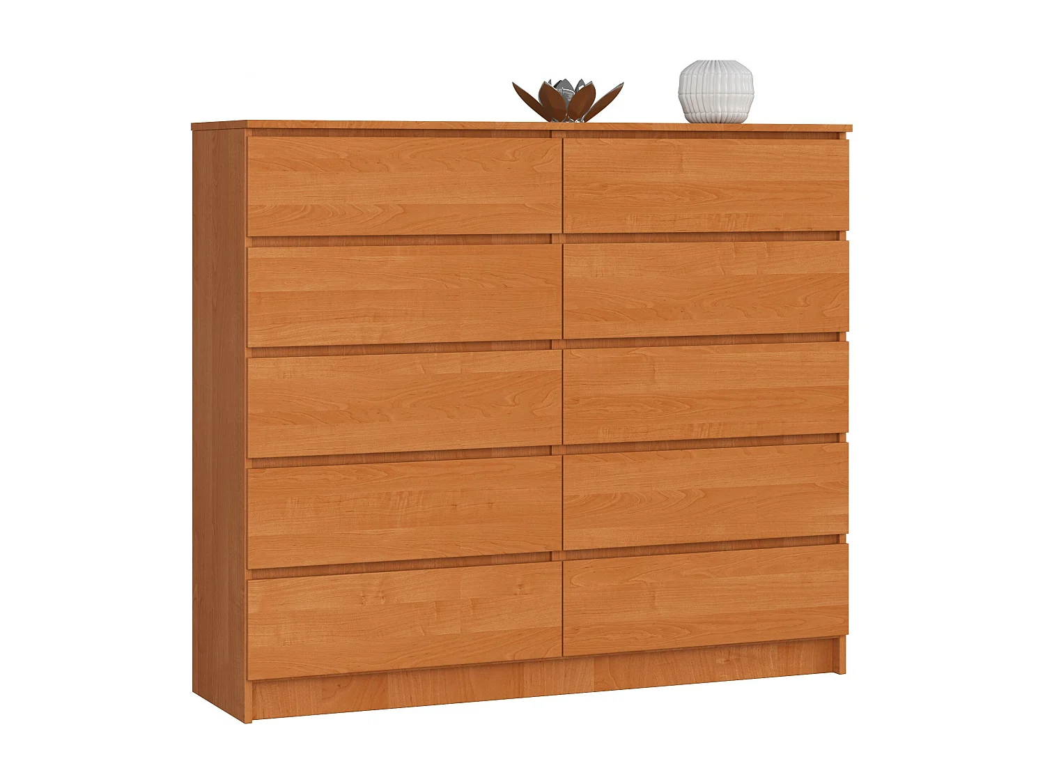 Cómoda AKORD K140 Aliso 138 cm 10 cajones frente en color Aliso 138x40x121 cm