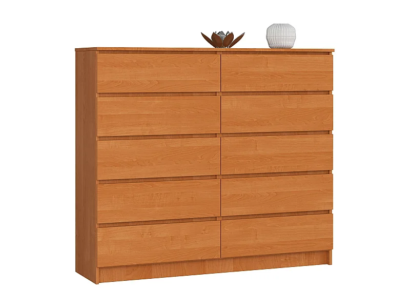 Commode AKORD K140 Aulne 138 cm 10 tiroirs façade Aulne 138x40x121 cm