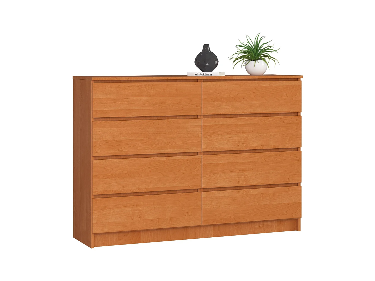 Commode AKORD K140 Aulne 138 cm 8 tiroirs façade Aulne 138x40x99 cm