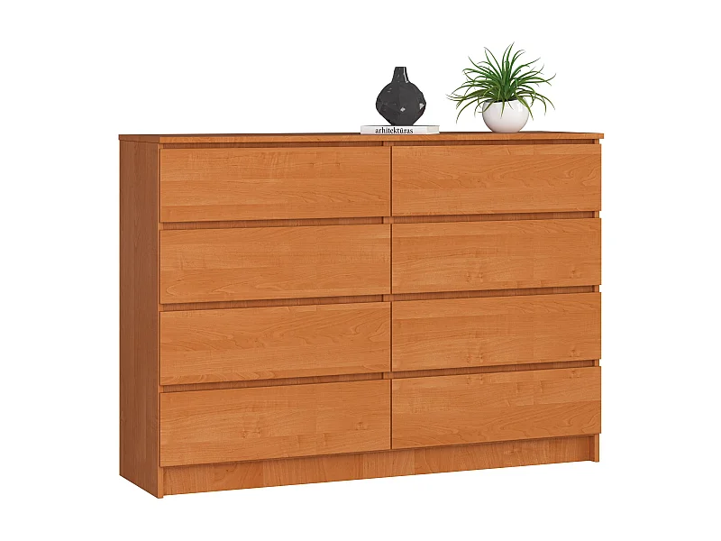 Commode AKORD K140 Aulne 138 cm 8 tiroirs façade Aulne 138x40x99 cm