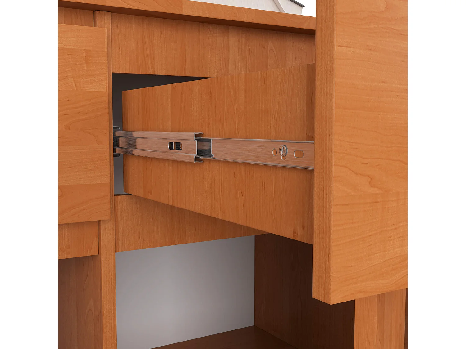 Commode AKORD K140 Aulne 138 cm 3 portes 3 tiroirs façade Aulne 6 étagères 138x40x99 cm