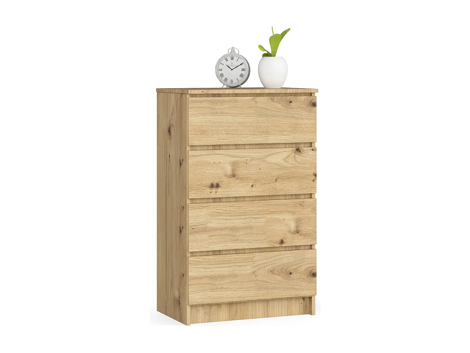 Commode AKORD K60 Chêne Artisan 60 cm 4 tiroirs façade Chêne Artisan 60x40x99 cm