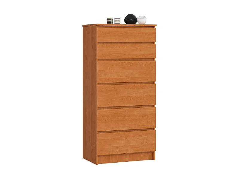 Kommode AKORD K60 Erle 60 cm 6 Schubladen B60 x H130 x T40 cm