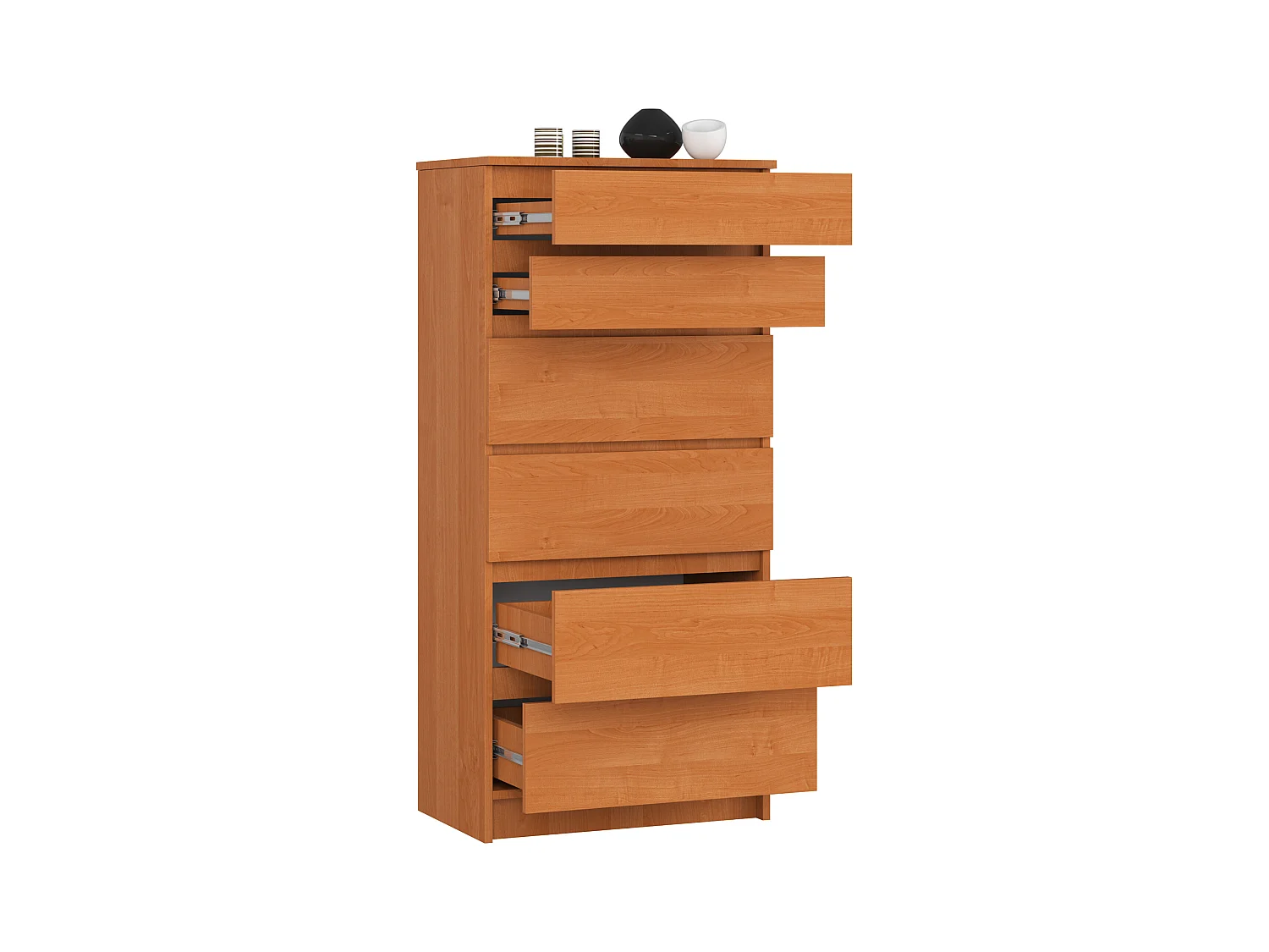 Commode AKORD K60 Aulne 60 cm 6 tiroirs façade Aulne 60x40x130 cm