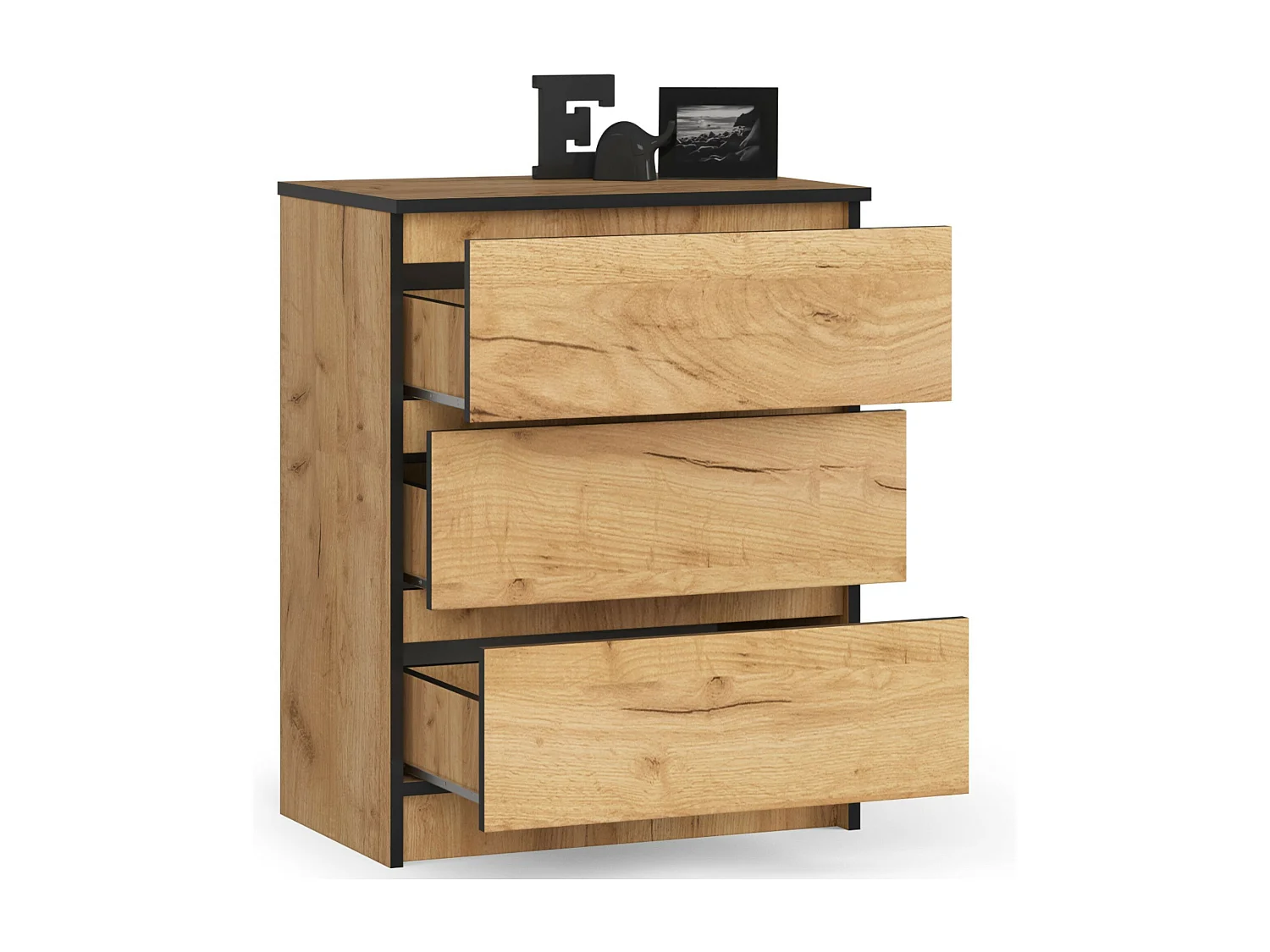 Cassettiera AKORD K60 Cassettiera Quercia Craft 60 cm 3 cassetti 60x40x77 cm