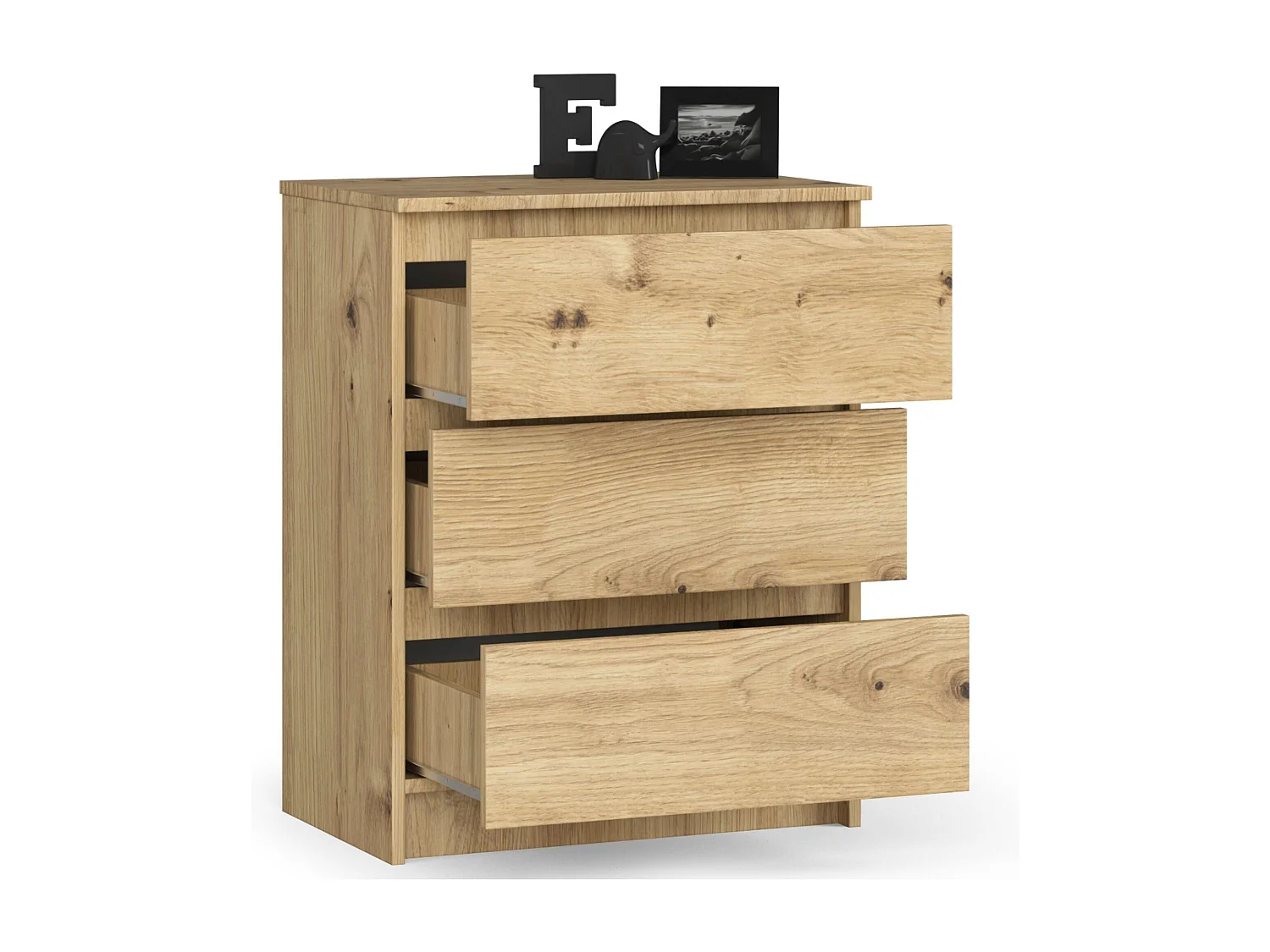 Kommode AKORD K60 Eiche Artisan 60 cm 3 Schubladen B60 x H77 x T40 cm