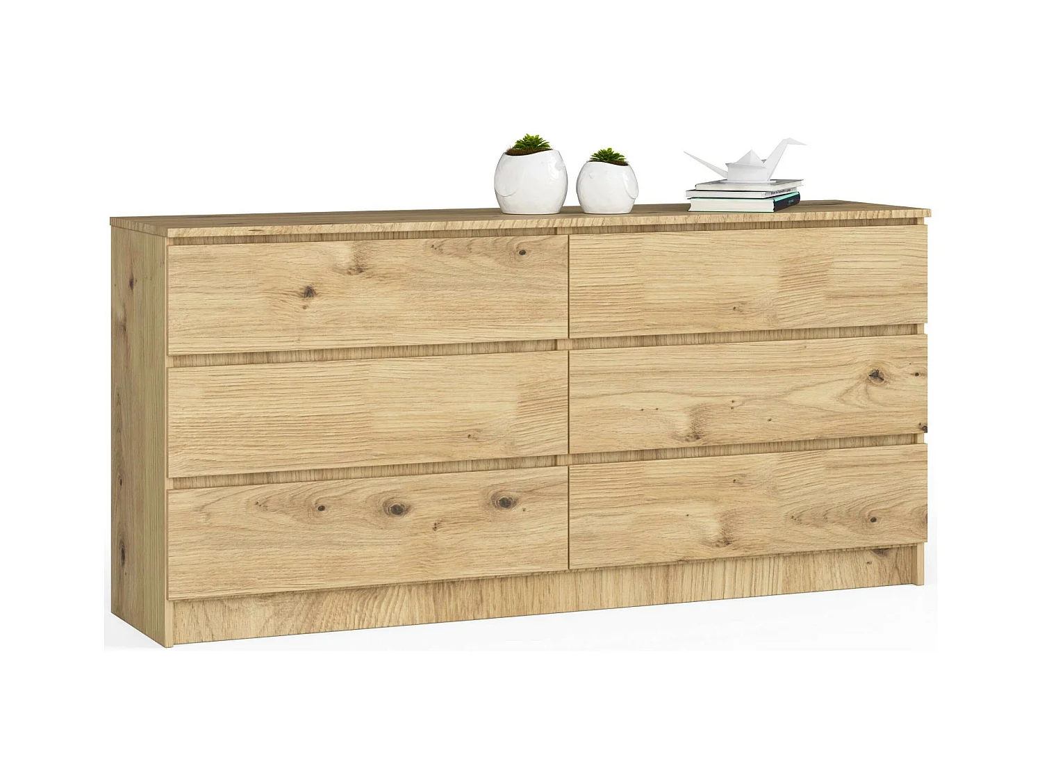 Kommode AKORD K160 Eiche Artisan 160 cm 6 Schubladen B160 x H77 x T40 cm