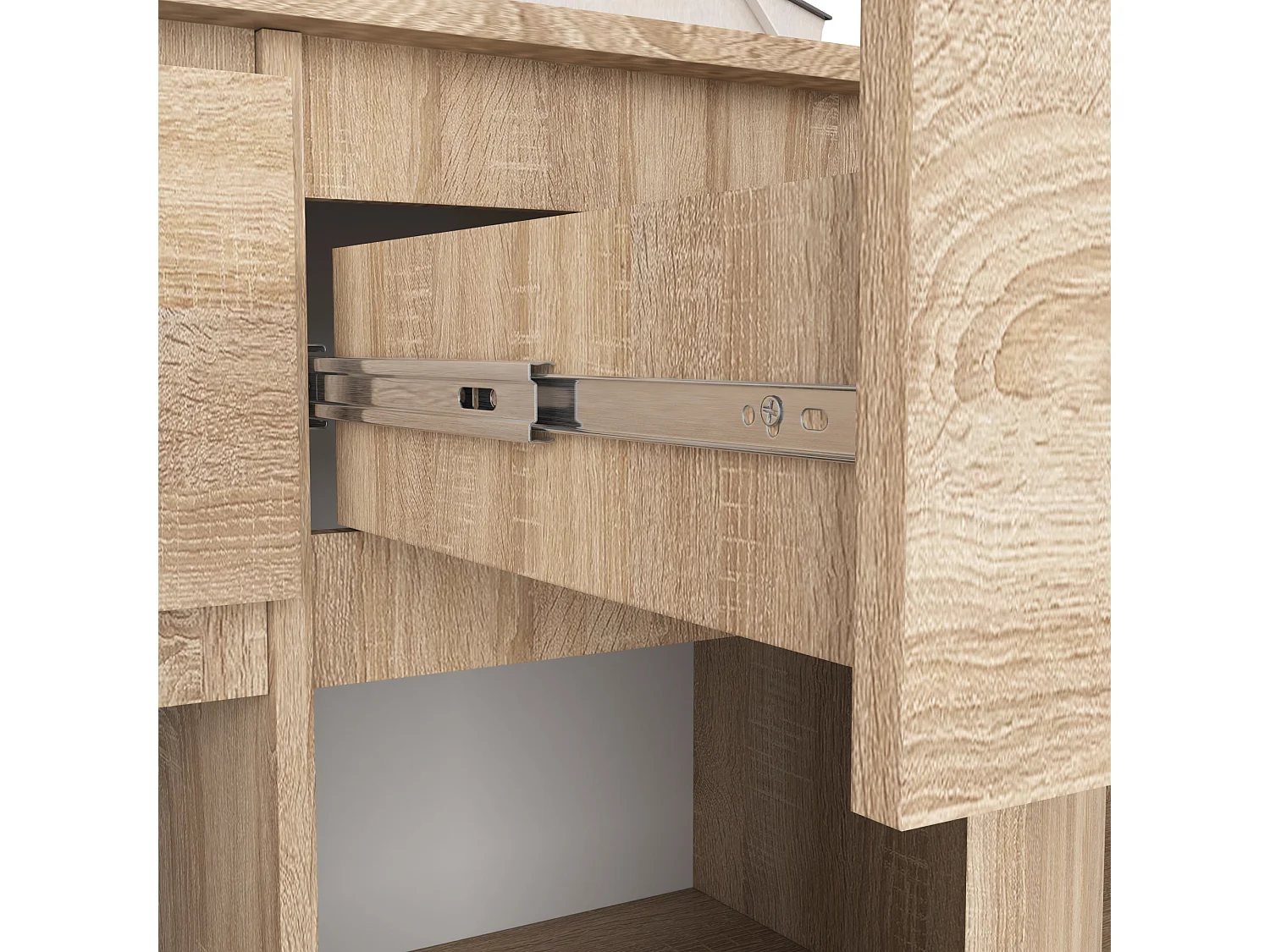 Kommode AKORD K140 Sonoma-Eiche 138 cm 3 Türen 3 Schubladen 6 Ebenen B138 x H99 x T40 cm