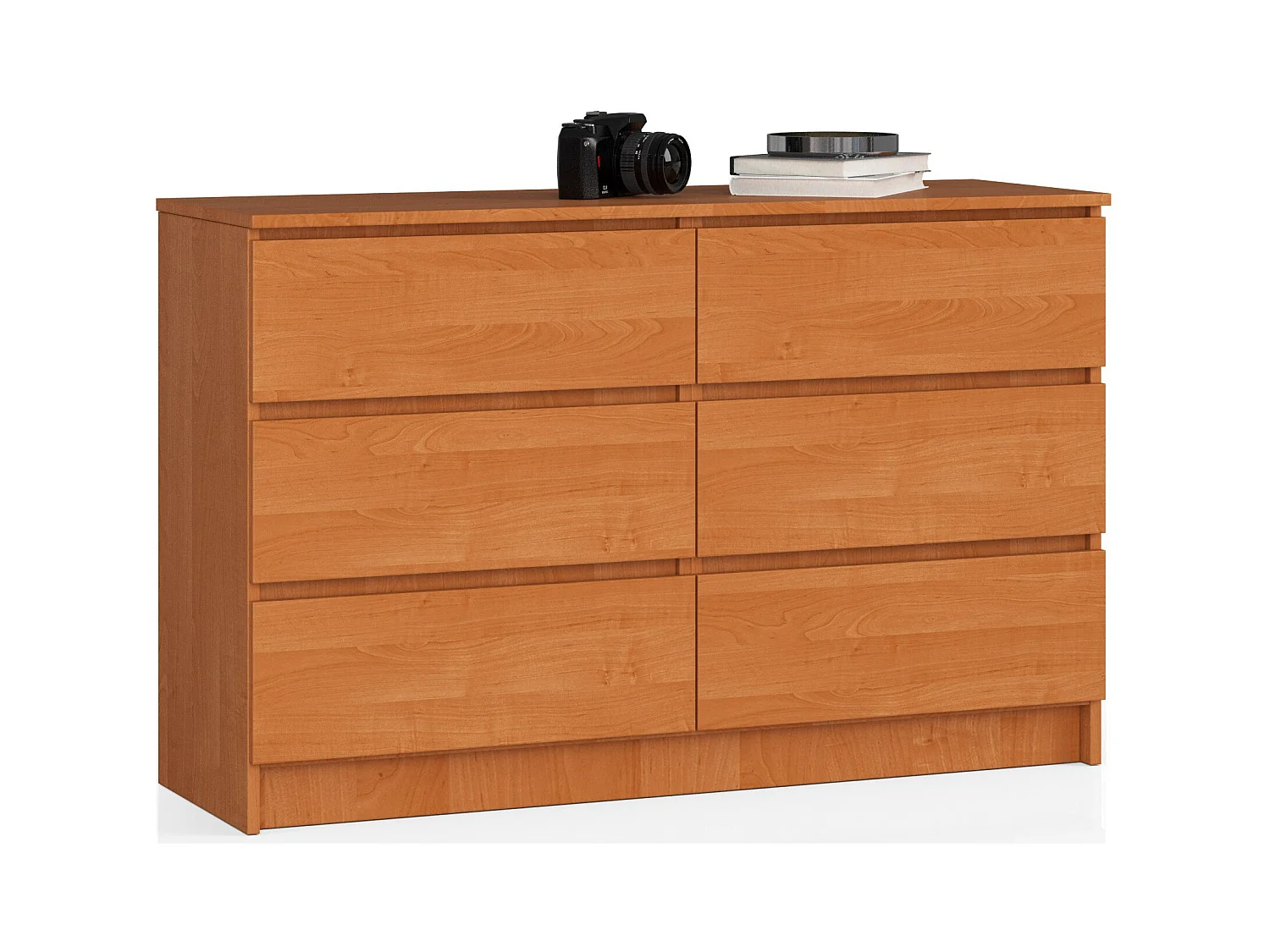 Commode AKORD K120 Aulne 120 cm 6 tiroirs façade Aulne 120x40x77 cm