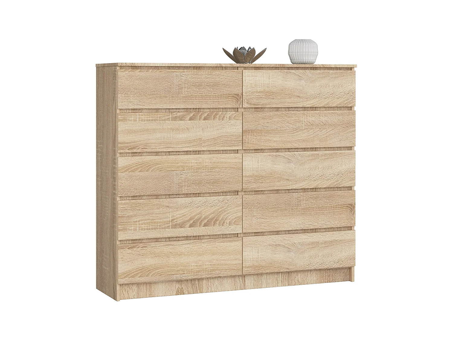 Commode AKORD K140 Chêne Sonoma 138 cm 10 tiroirs façade Chêne Sonoma 138x40x121 cm